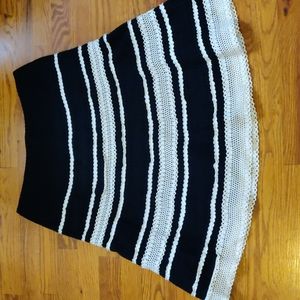 Talbot's black skirt with cream lace trim